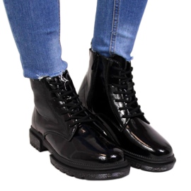 Leder Lackstiefel Filippo W PAW278B schwarz beige weiß