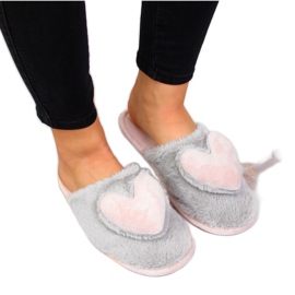 Hausschuhe mit Herz News W EVE332B grau