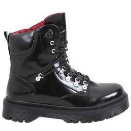 Kari Schwarze Schnürstiefel