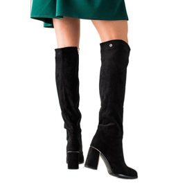 Goodin Stylische Wildlederstiefel schwarz