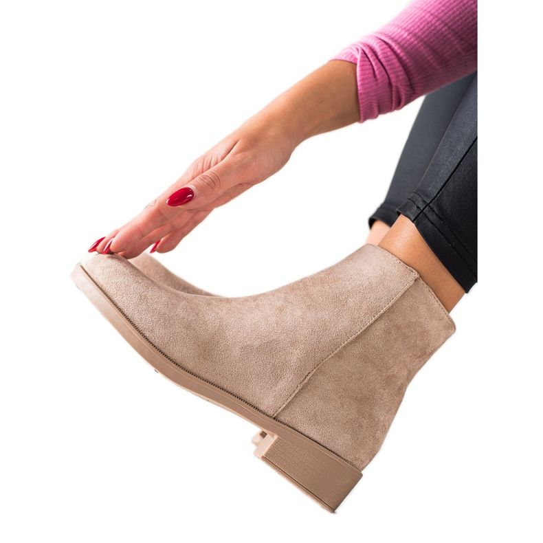 Mannika Klassische Wildlederstiefel beige