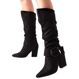 Super Me Elegante Stiefel mit Schnalle schwarz