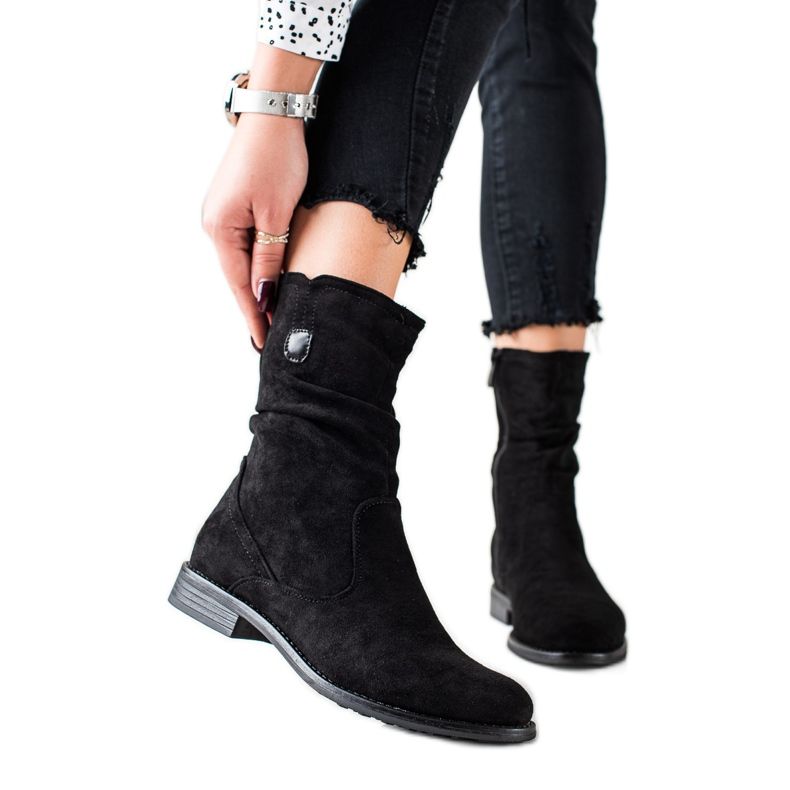 W. Potocki Potocki Hohe Stiefeletten aus Wildleder schwarz