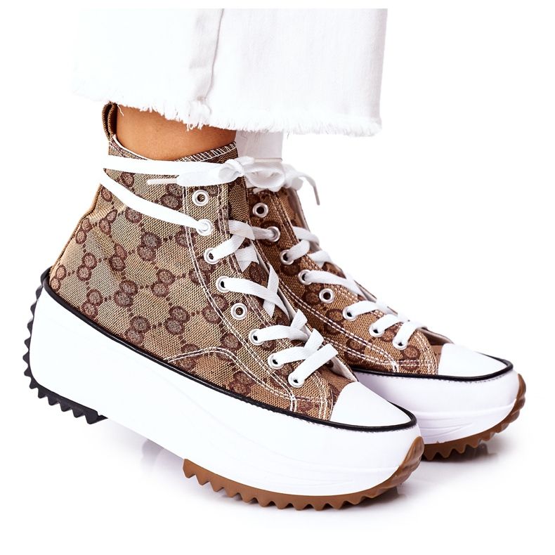 FJ1 Logged Sneakers auf der Electric Love Brown Platform weiß braun