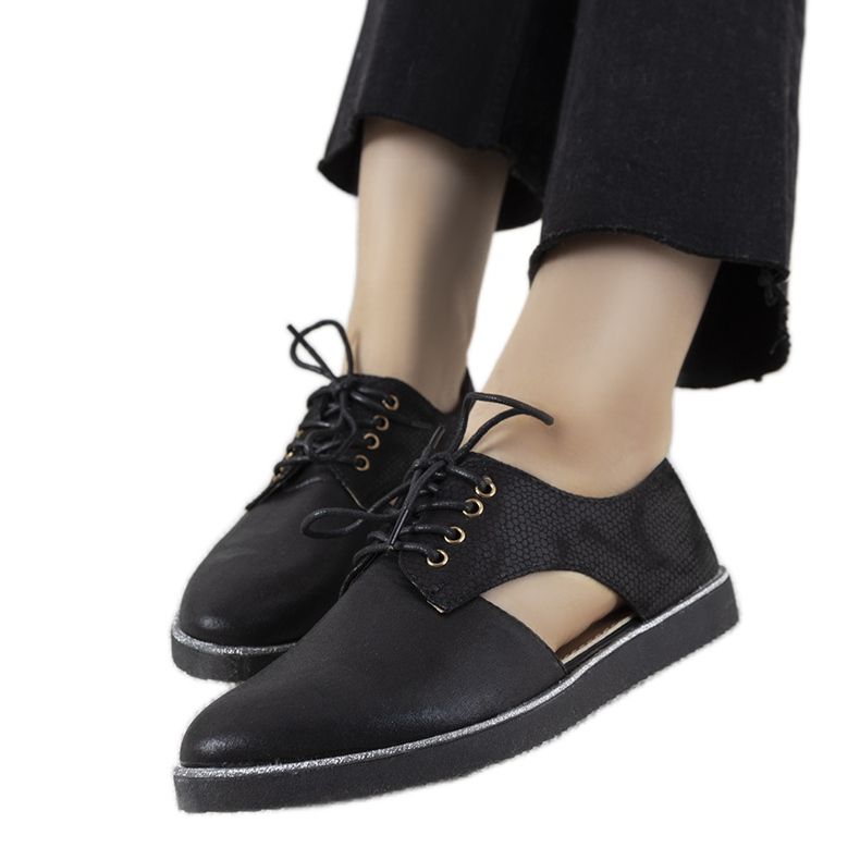 Schwarze, glänzende Karley-Schuhe