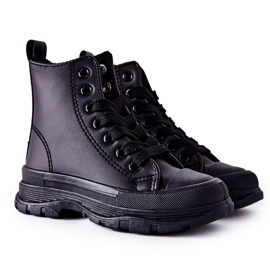FR1 Isolierte Sneakers aus Leder für Kinder Schwarz Bomi