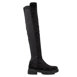 TRENDI Oberschenkelstiefel auf der Plattform schwarz