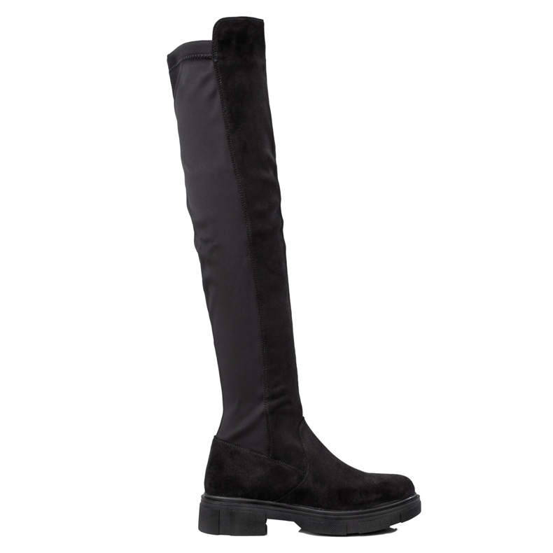 TRENDI Oberschenkelstiefel auf der Plattform schwarz