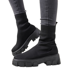 Schwarze Stiefel auf dicker Sohle Randy