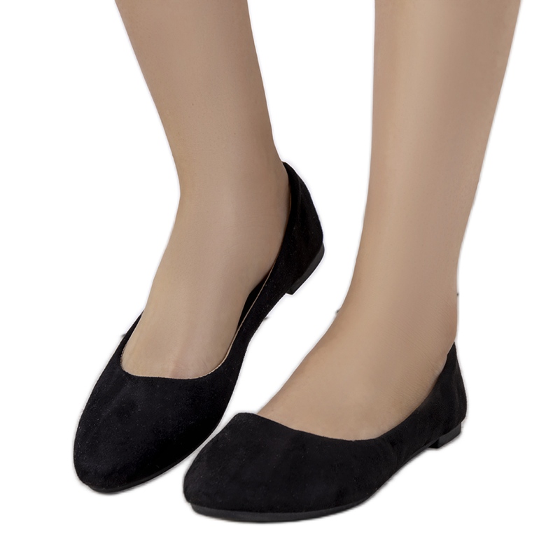 Julie schwarze glänzende Ballerinas für Damen