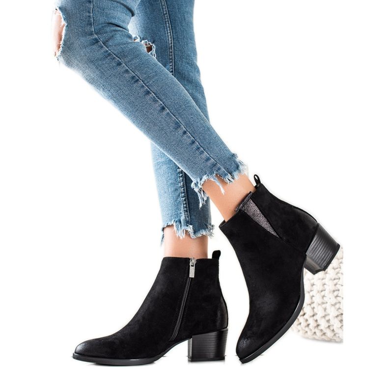 W. Potocki Lässige schwarze Potocki Booties