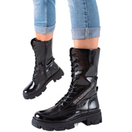 Stiefel mit dekorativem Sergio Leone-Reißverschluss schwarz