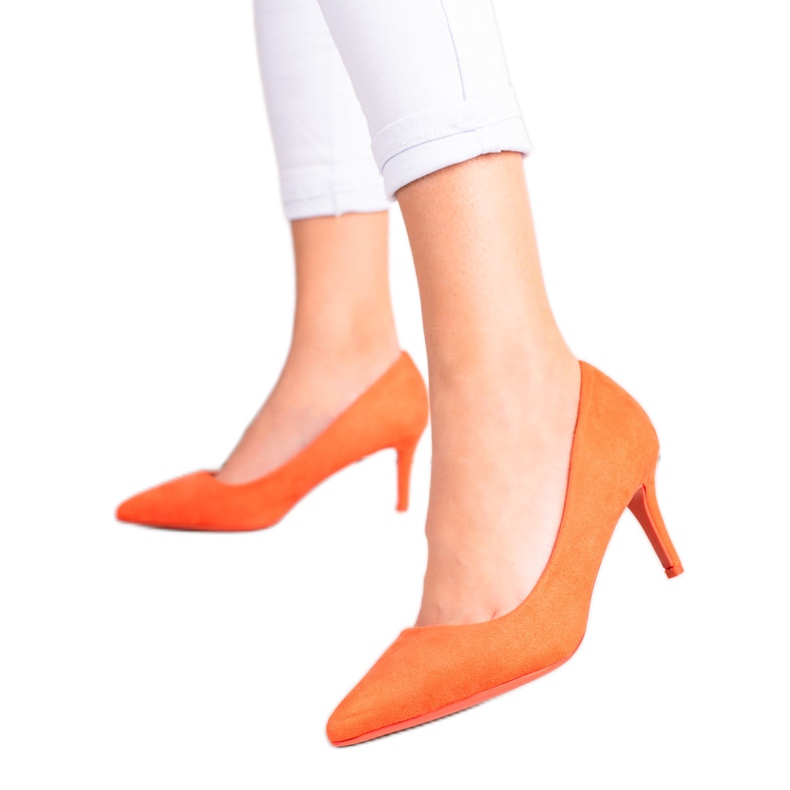 Milaya Damen Pumps auf High Heels orange