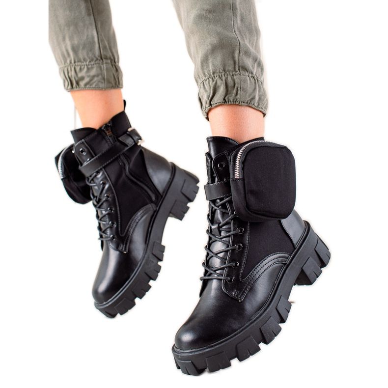 Best Shoes Arbeiter mit Wildledertasche schwarz