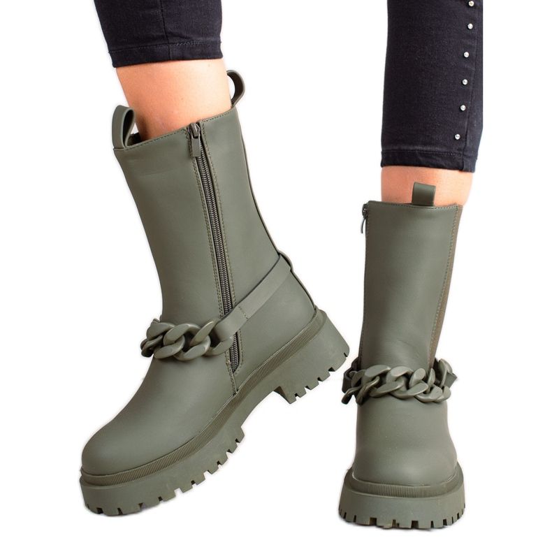 TRENDI Grüne Arbeiter mit Zierstreifen