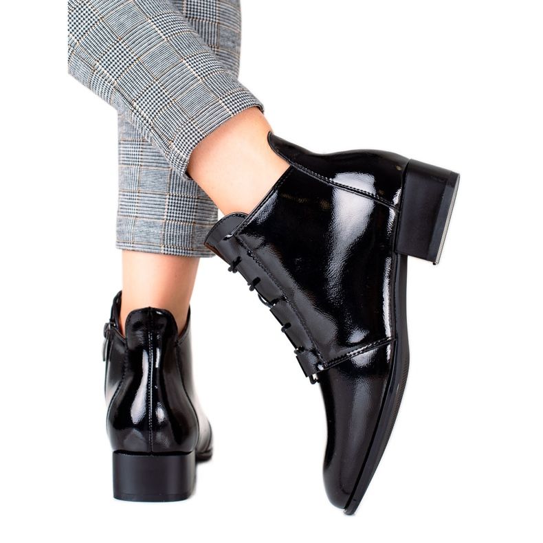 W. Potocki Elegante lackierte Potocki Stiefel schwarz