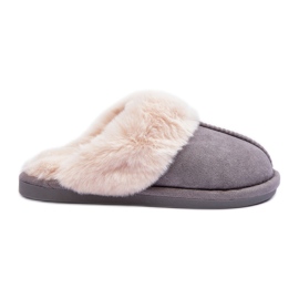 Damen Hausschuhe Hausschuhe mit Fell Grau Pinky