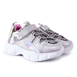 PJ2 Sportschuhe für Kinder mit Klettverschluss Silber Vibo