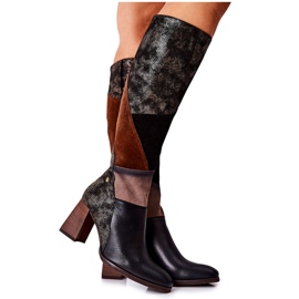 Maciejka Braune Stiefel mit Reißverschluss 05240-02 schwarz