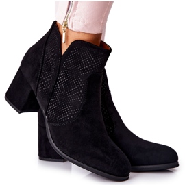 PE1 Schwarze Wildlederstiefel an der Ferse Elisea