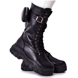 Schwarze Issanti Plateaustiefel mit Niere