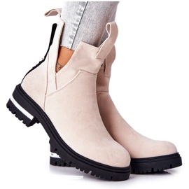 PS1 Warm Booties Jodhpurstiefel Mit Reißverschluss Beige My Way