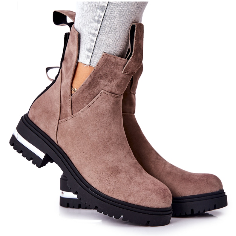 PS1 Warm Booties Jodhpur-Stiefel Mit Reißverschluss Cappucino My Way khaki