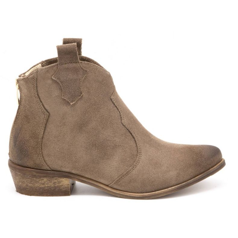 Exquisite Leder Damenstiefel 1128EX Mandel beige