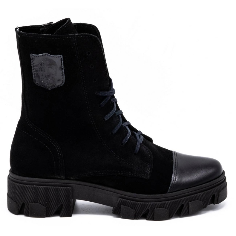 Exquisite Lederstiefel für Damen 1268EX schwarz