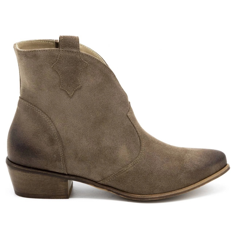 Exquisite Leder Damenstiefel 1137 dunkelbeige