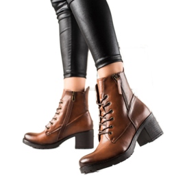 W. Potocki Lässiger Schnürstiefel von Potocki braun