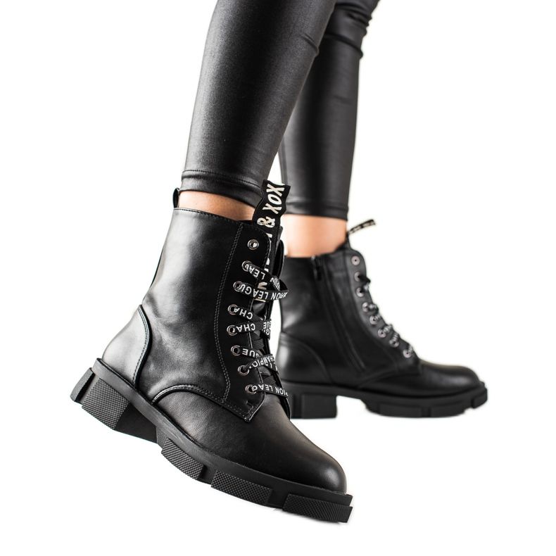 Goodin Schwarze Trapperstiefel
