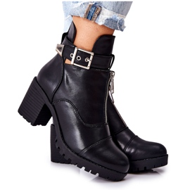 PG1 Schwarze Clive Stiefel auf hohem Absatz mit Schnalle