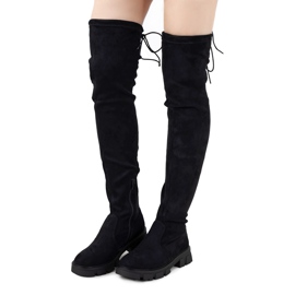 Schwarze Stiefel mit hoher Sohle von Patrice
