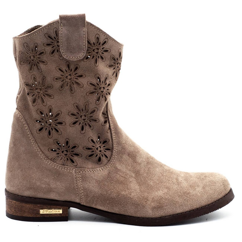 Olivier Bequeme Janet beige durchbrochene Stiefel