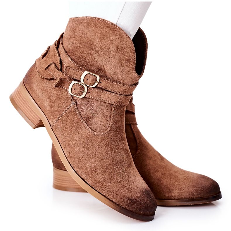 Vinceza Warme Wildlederstiefel für Damen Beige Castlerock braun