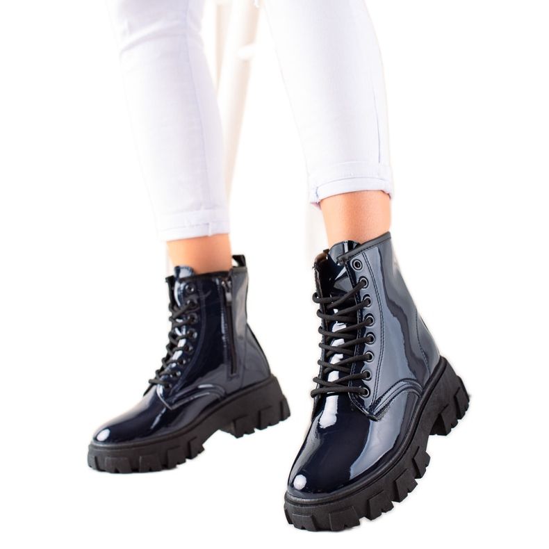 Sergio Todzi Marineblaue Trapper auf der Plattform navy blau