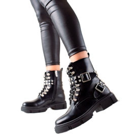 TRENDI Stilvolle Arbeiter mit Strasssteinen schwarz