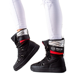 Damen Schneestiefel Big Star EE274656 schwarz rot silber-