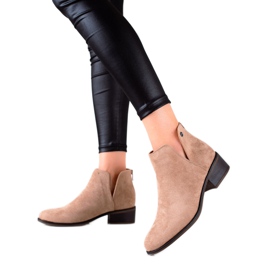 Evento Klassische Booties mit Schnitt beige