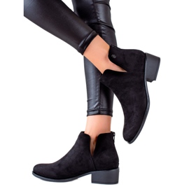 Evento Klassische Booties mit Schnitt schwarz