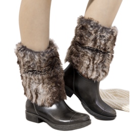 Graue Galoschen mit Fell von Corrales