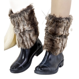 Blaue Corrales Pelzstiefel braun navy blau