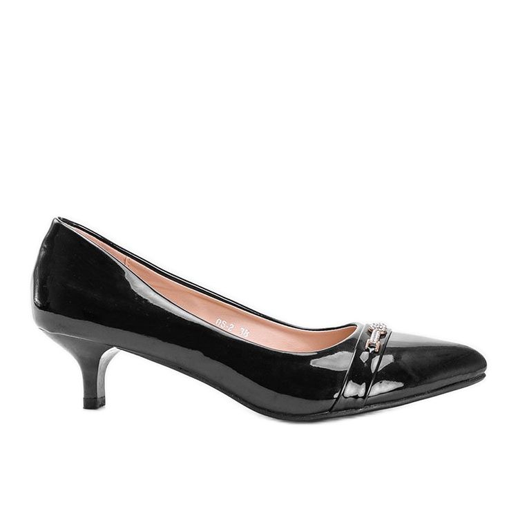 Schwarze Pumps auf einem Candy Low Heel