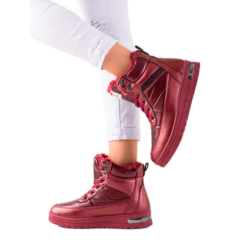 TRENDI Schneestiefel mit Glitzer Supermo rot