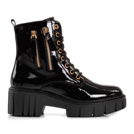 Goodin Modischer Trapper mit dekorativen Reißverschlüssen schwarz