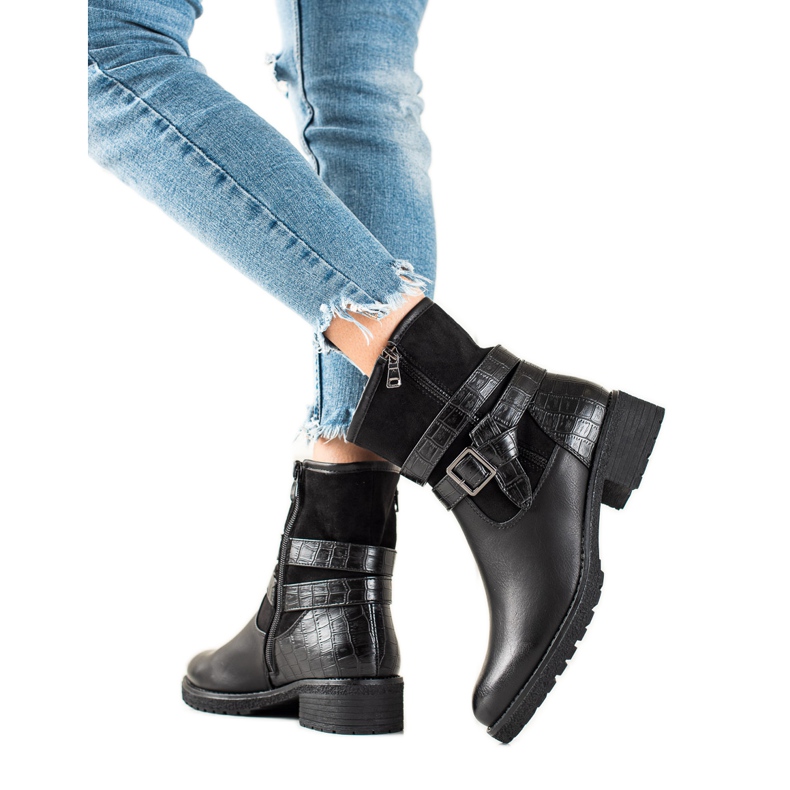 Super Mode Schwarze klassische Arbeiter mit Schnalle