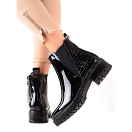 Bestelle Schwarz lackierte Stiefel