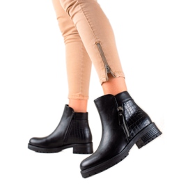 Bestelle Modische Stiefel mit Reißverschluss schwarz