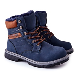 PA1 Warme Trapper für Kinder Marineblau Graves braun